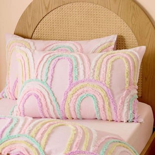 Pastel rainbow bedspread