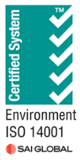 Accreditation logos 2025 Green 14001