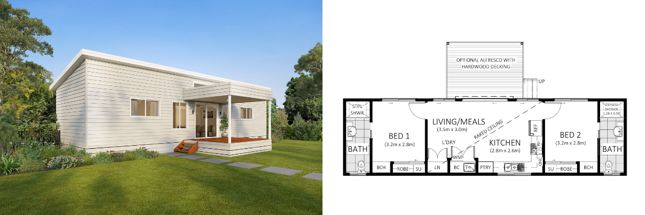 Belmont Render and floor plan