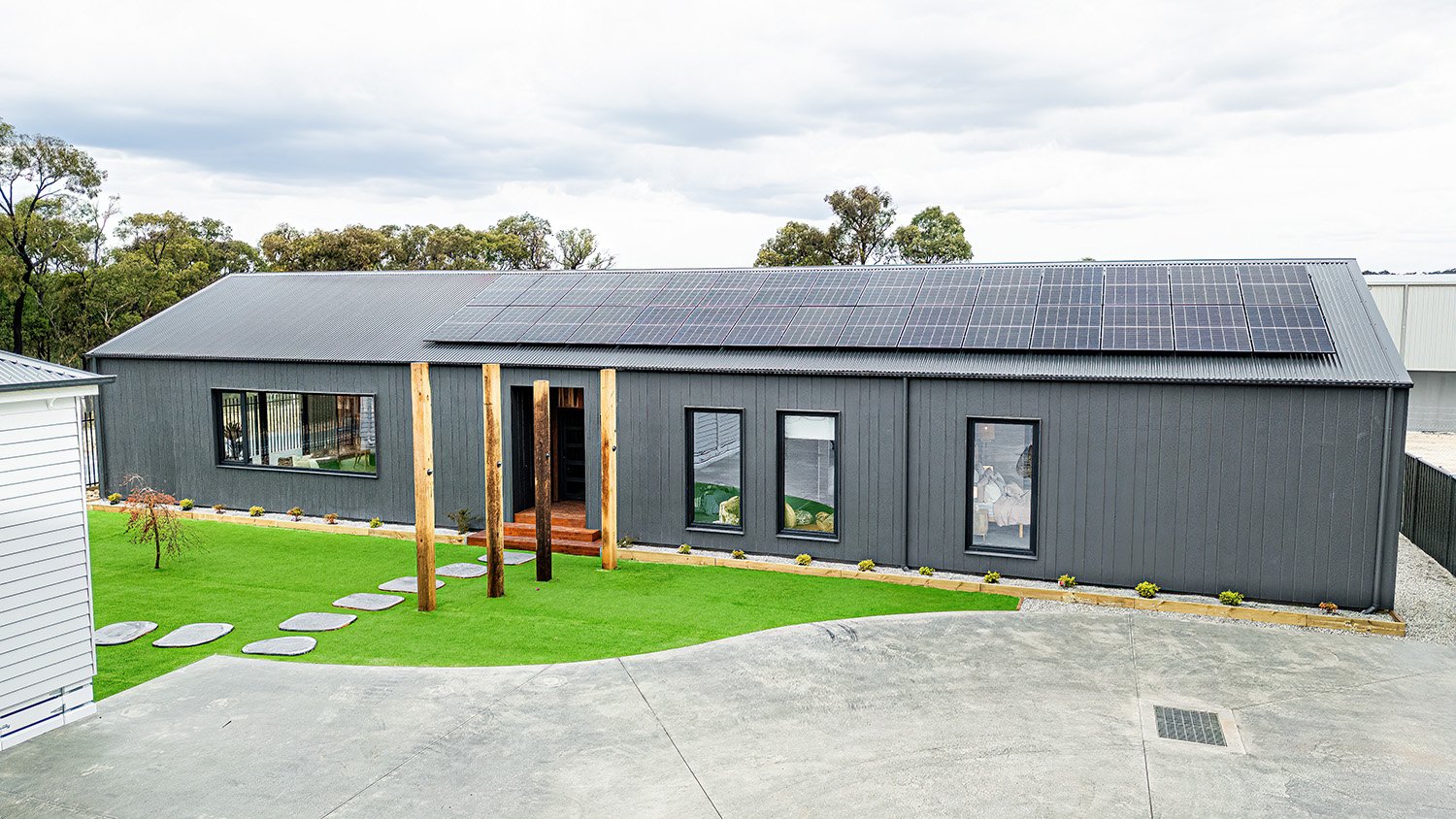 modern home with solar panels