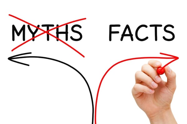 Myths Facts Arrows Concept