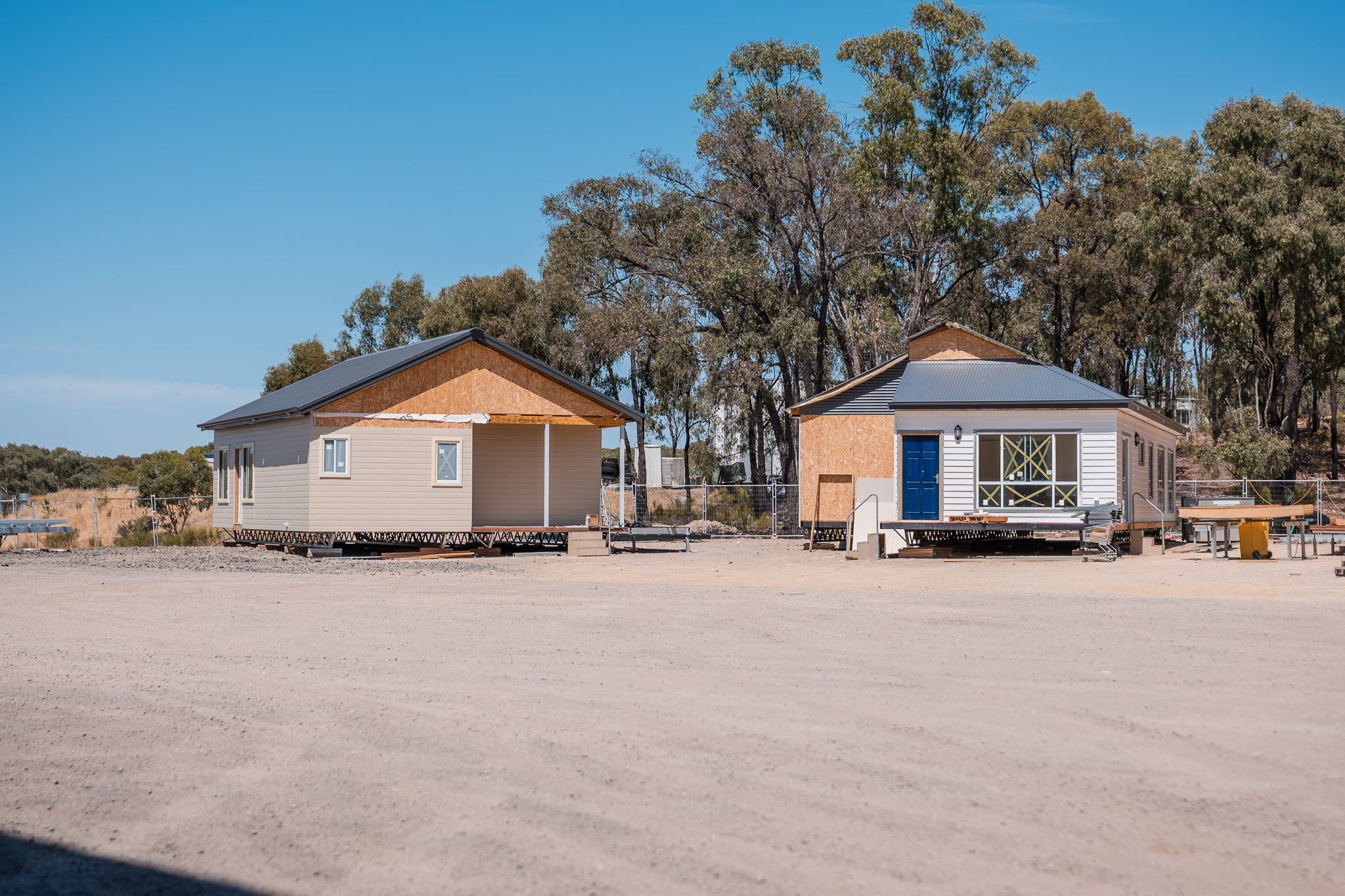 Two modular homes in final stages of construction