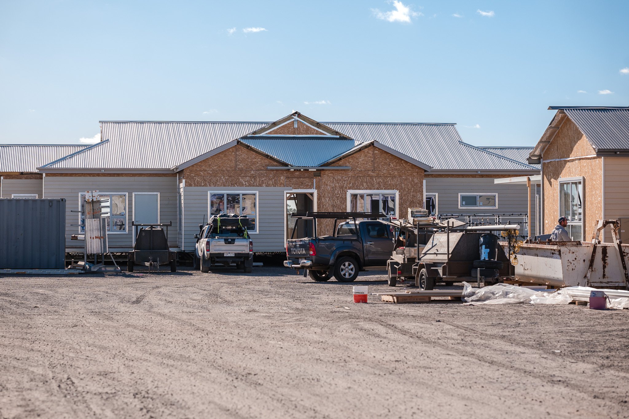 Modular homes in construction