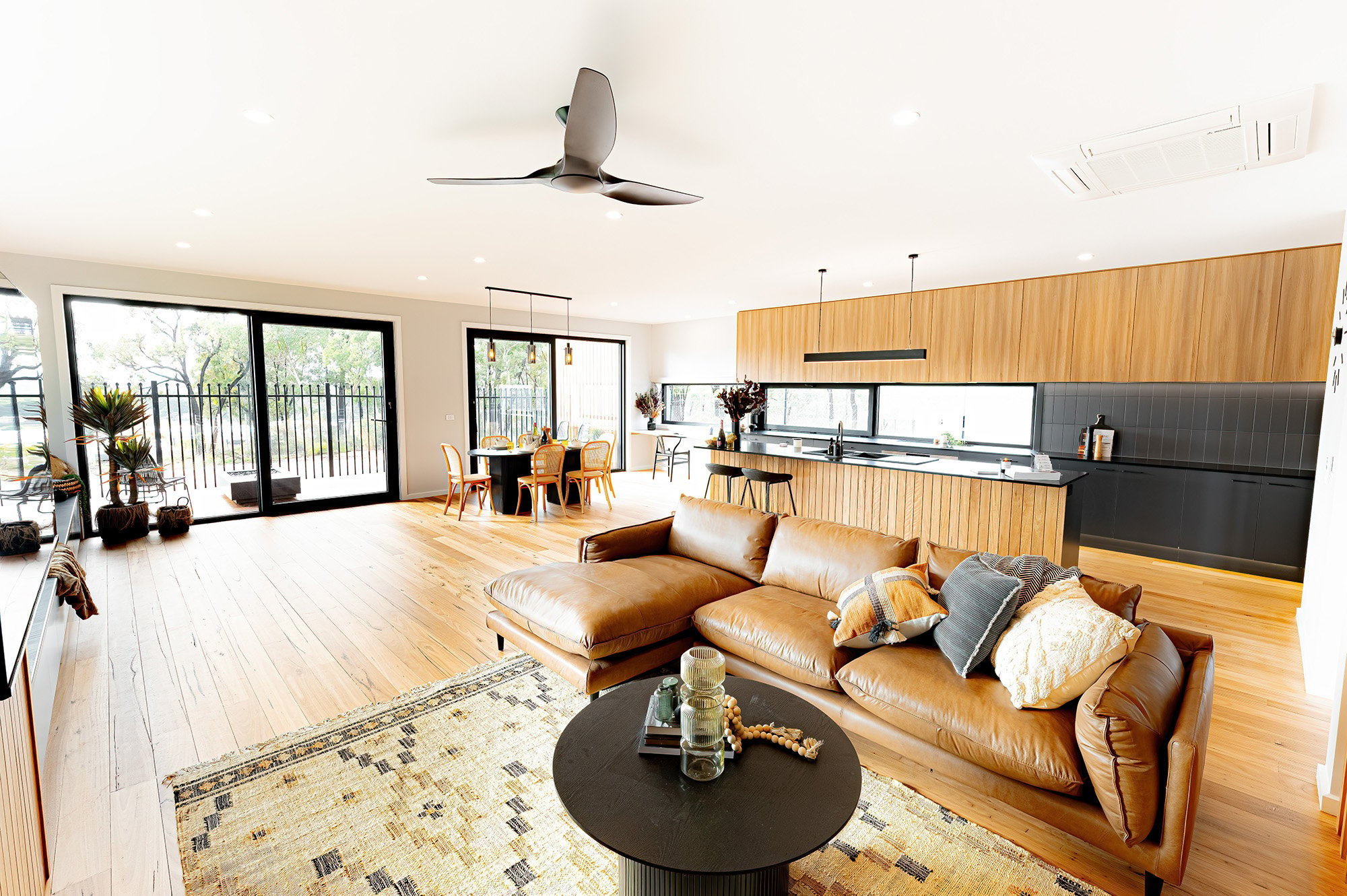 open plan living room and kitchen