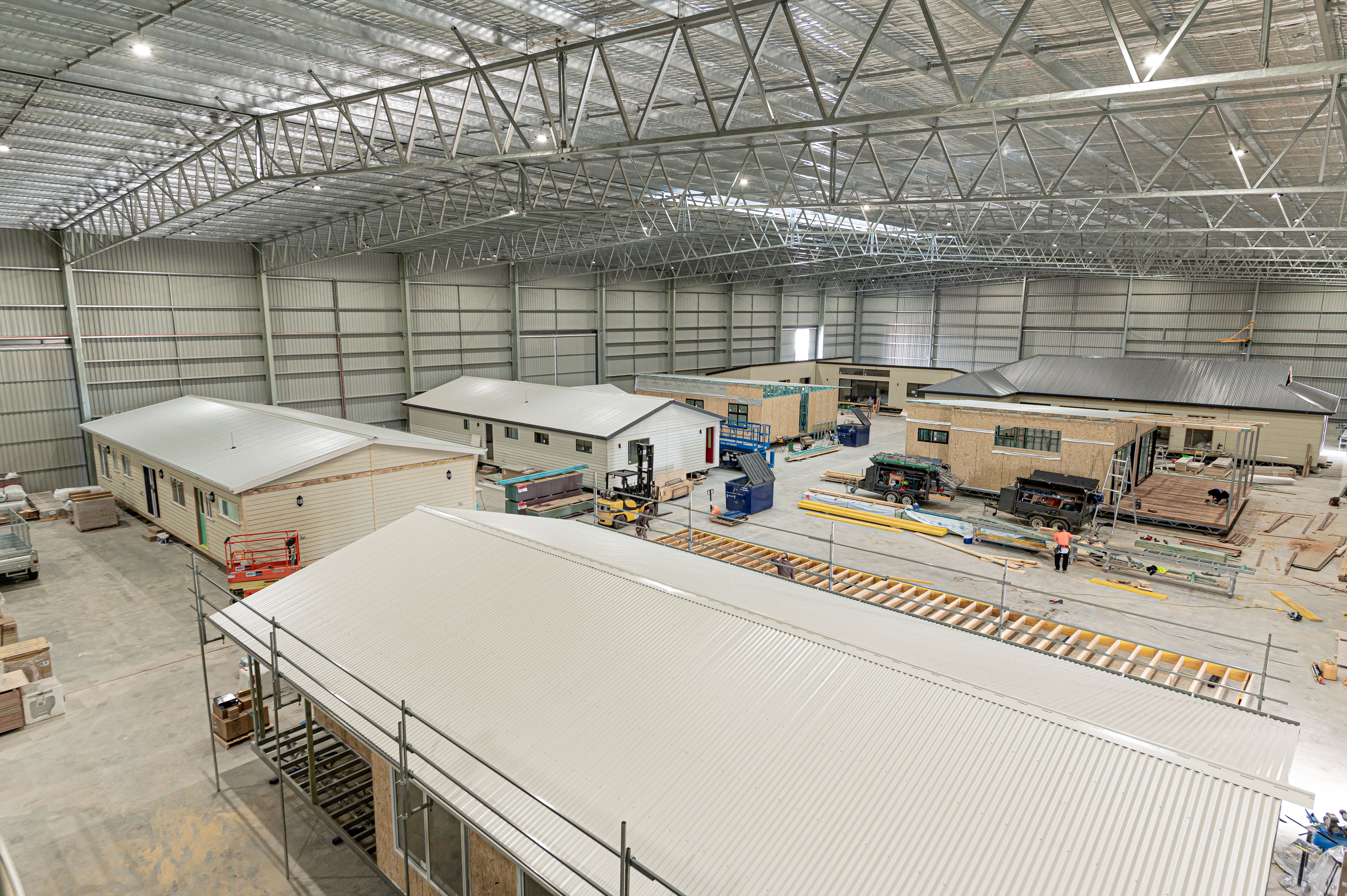 Homes being constructed in factory