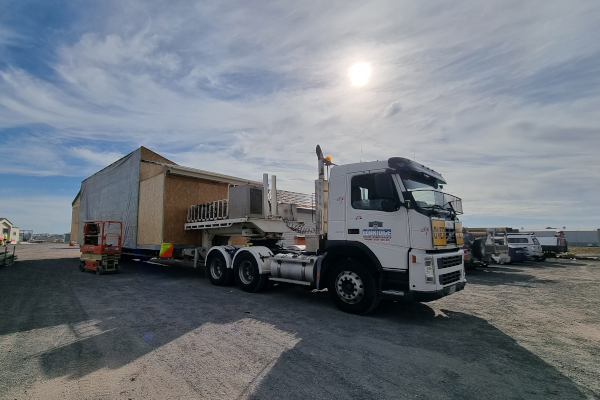 Modular home on truck