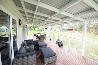 rear decking with furniture